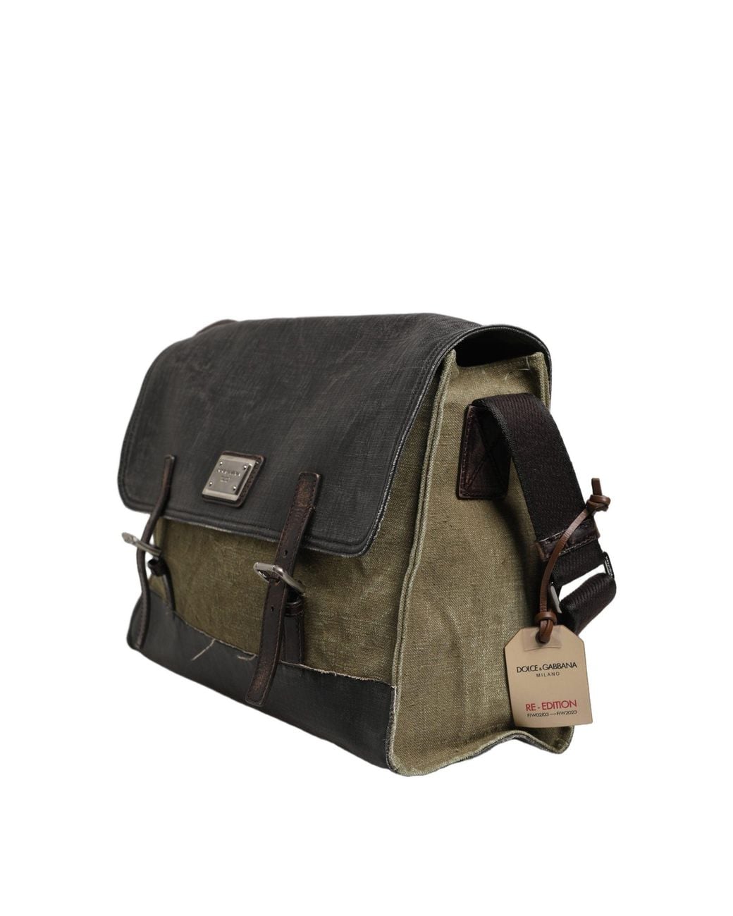 Dolce & Gabbana Gray Military Green Two Tone Messenger Shoulder Borse Men Bag for men