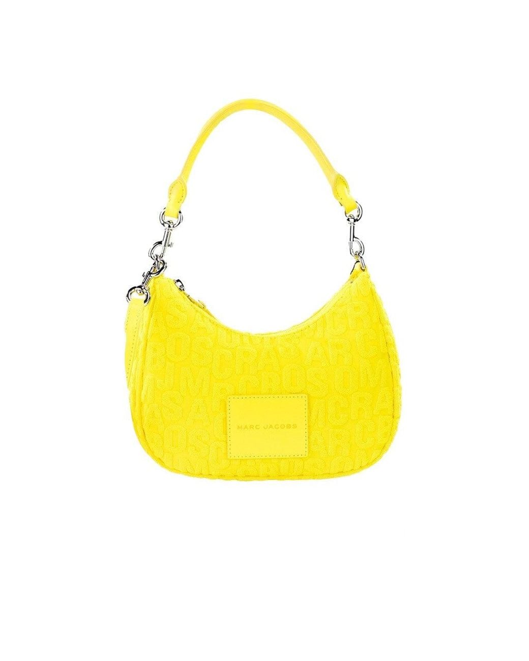 Marc Jacobs Yellow Monogram Terry Fabric Golden Kiwi Hobo Shoulder Bag Purse Polyester