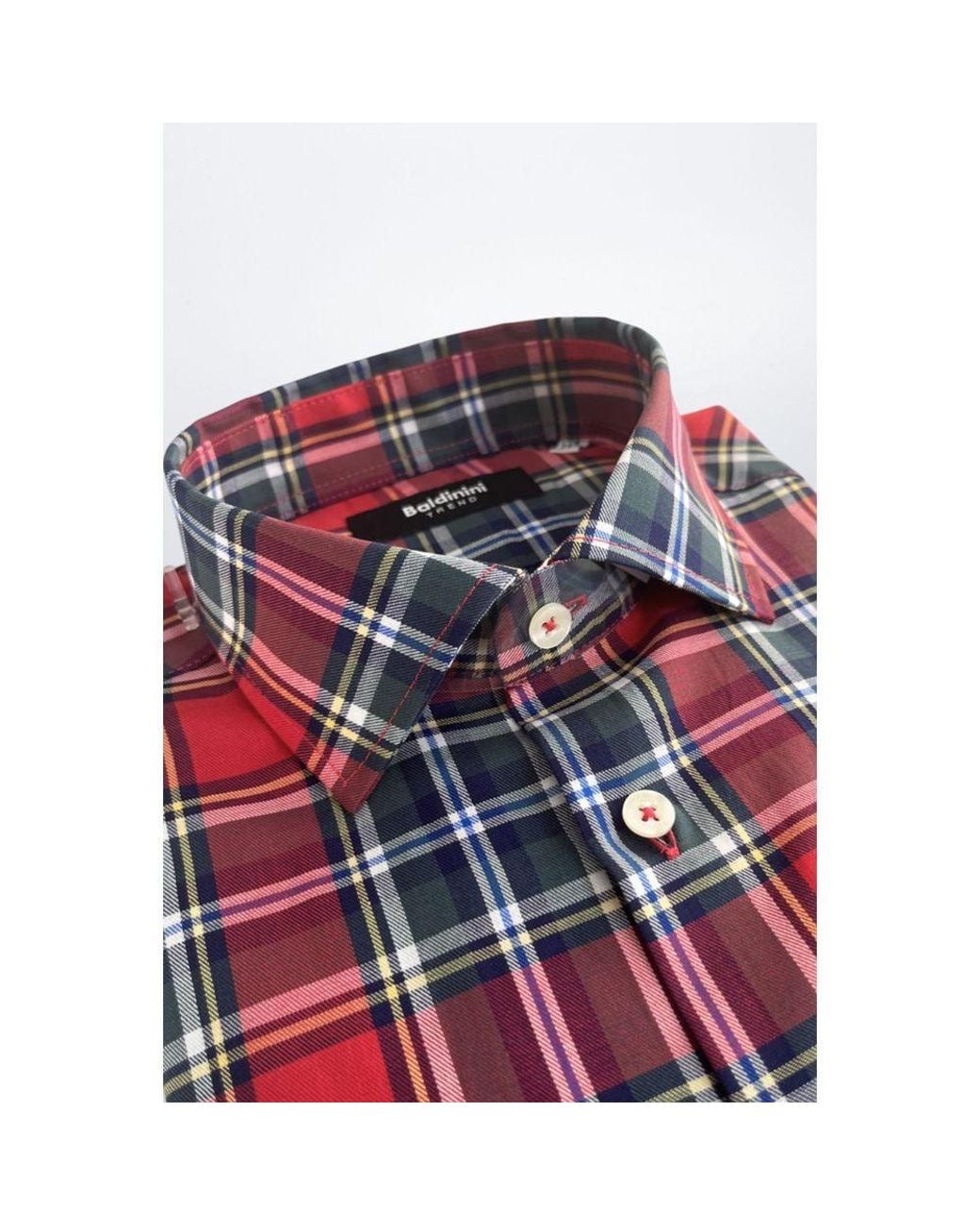 Baldinini Red Multicolor Cotton Men Shirt for men
