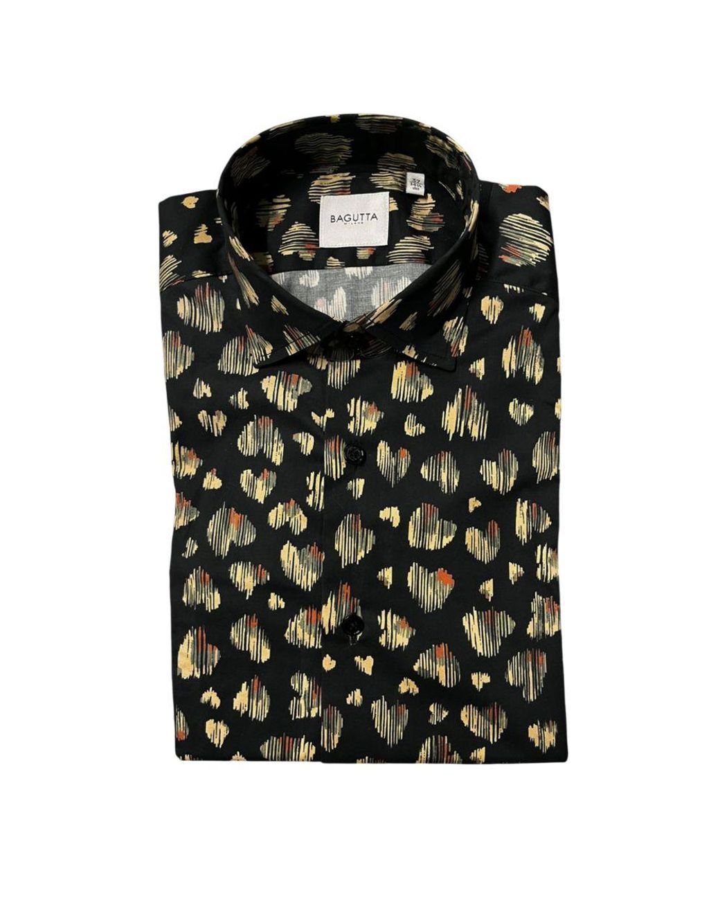 Bagutta Black Multicolor Cotton Men Shirt for men
