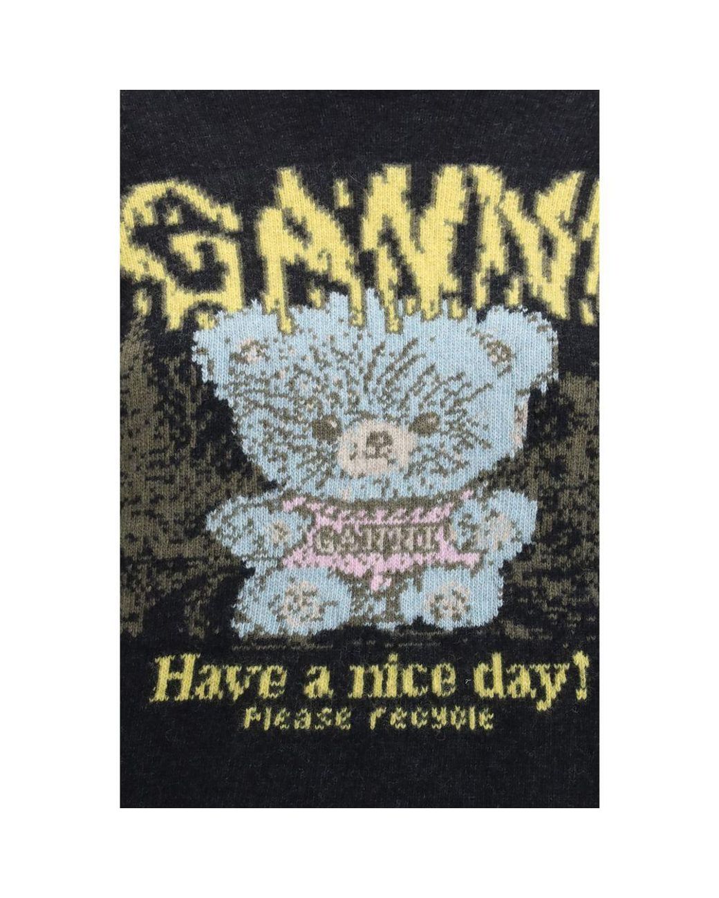 Ganni Black Recycled Wool Sweatshirt