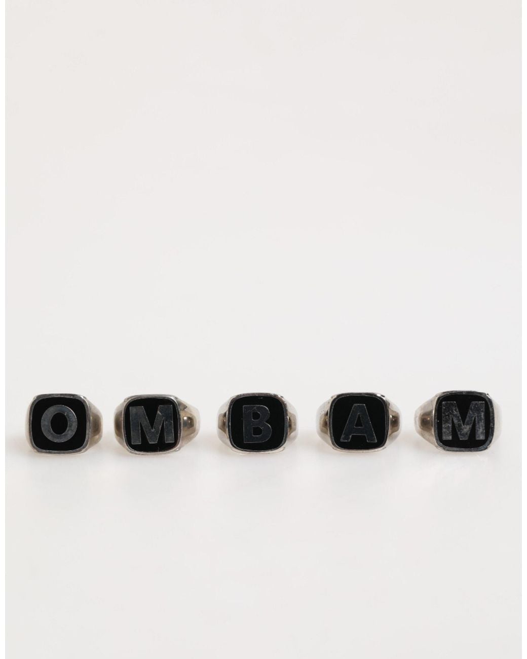 Dolce & Gabbana Natural Tone Brass Lettemen's Set 5 Pieces Adjustable Ring for men