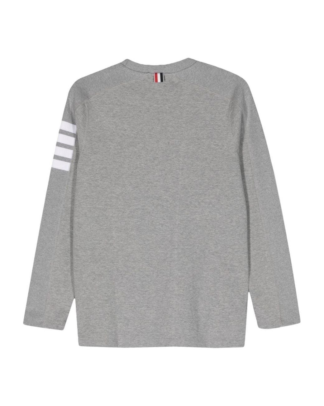 Thom Browne Gray 4-Bar Long-Sleeved T-Shirt for men