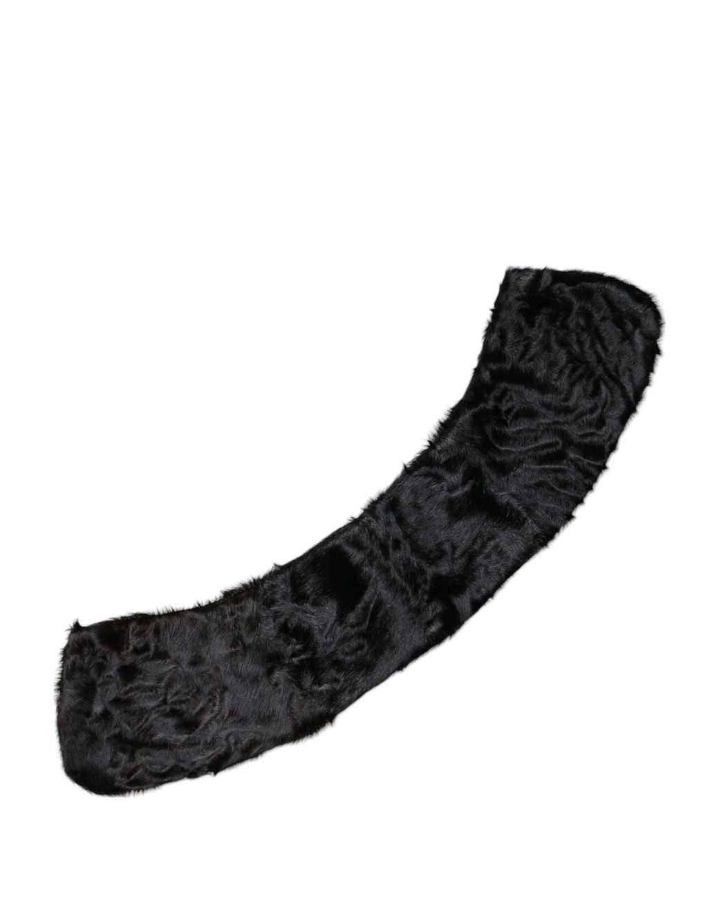 Dolce & Gabbana Black Lamb Fur Collar Neck Wrap Scarf