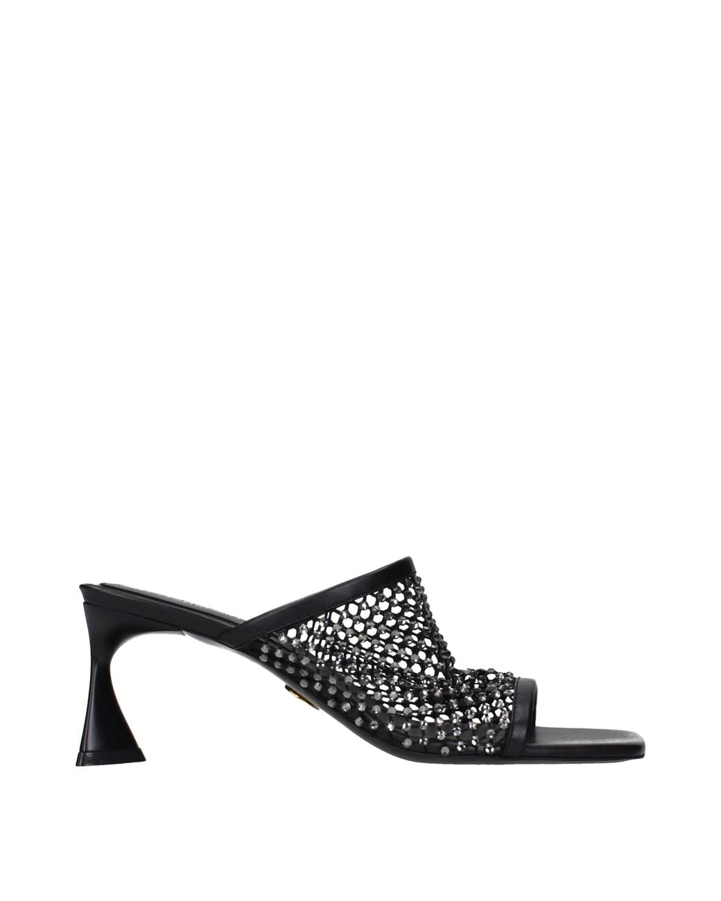 Stella McCartney Black Leather Stiletto Heel Sandals