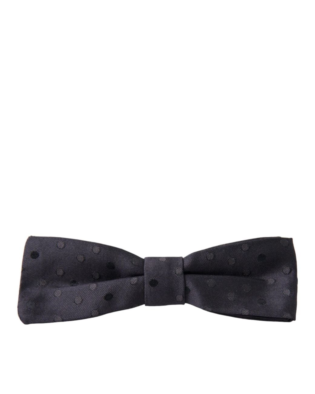 Dolce & Gabbana White Polka Dot Silk Adjustable Neck Papillon Bow Tie for men