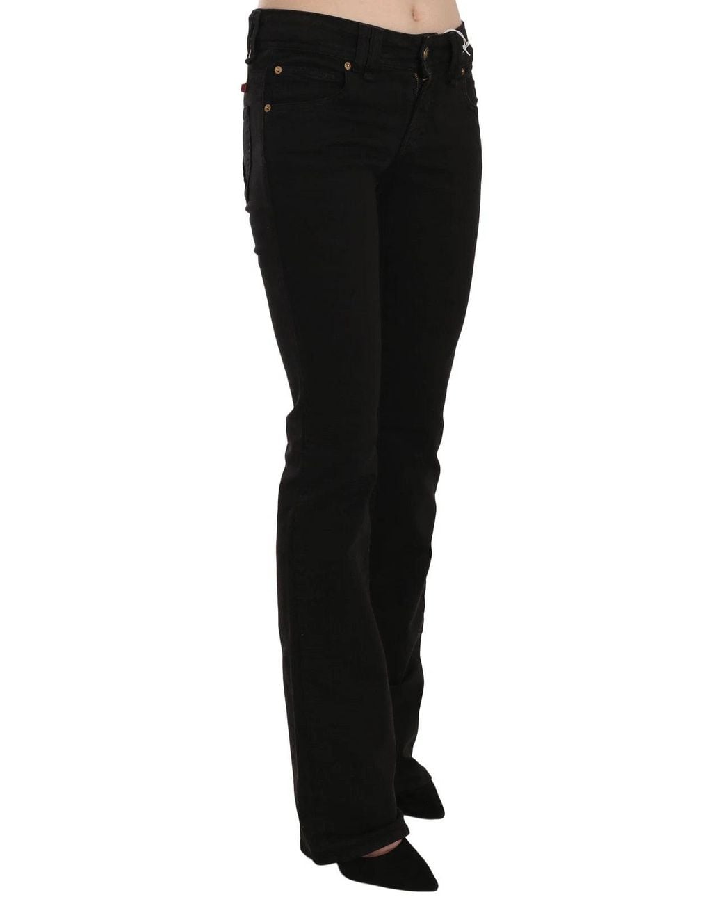 John Galliano Black Low Waist Slim Leg Skinny Denim Casual Pants Jeans