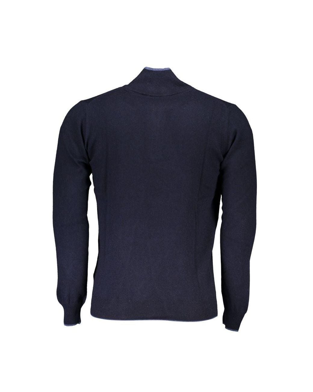 North Sails Blue Chic Turtleneck Half-Zip Sweater With Contrast Detailing for men