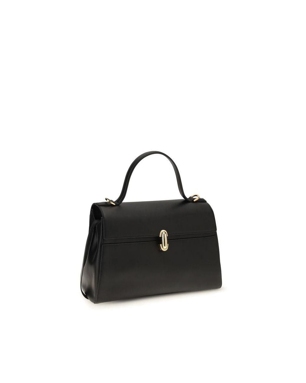 SAVETTE Black Calf Leather Bos Taurus Handbag