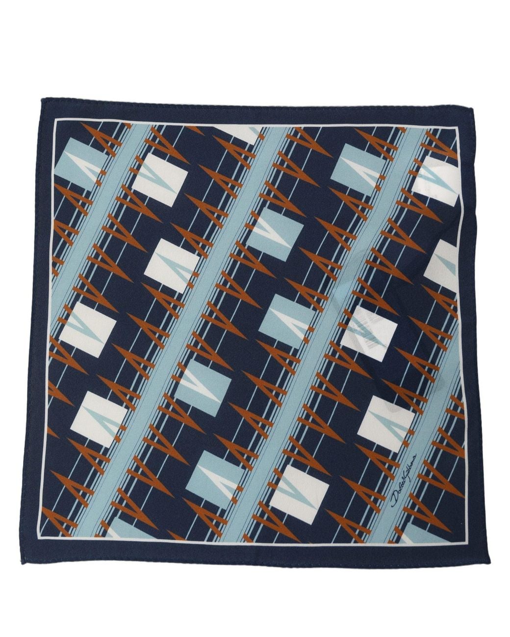 Dolce & Gabbana Navy Blue Abstract Square Pocket Foulard Scarf for men