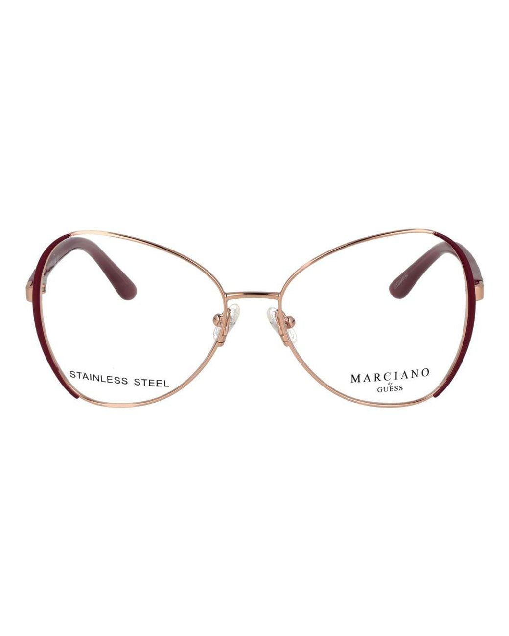 MARCIANO BY GUESS Brown Rose Gold Metal Glasses (frames)