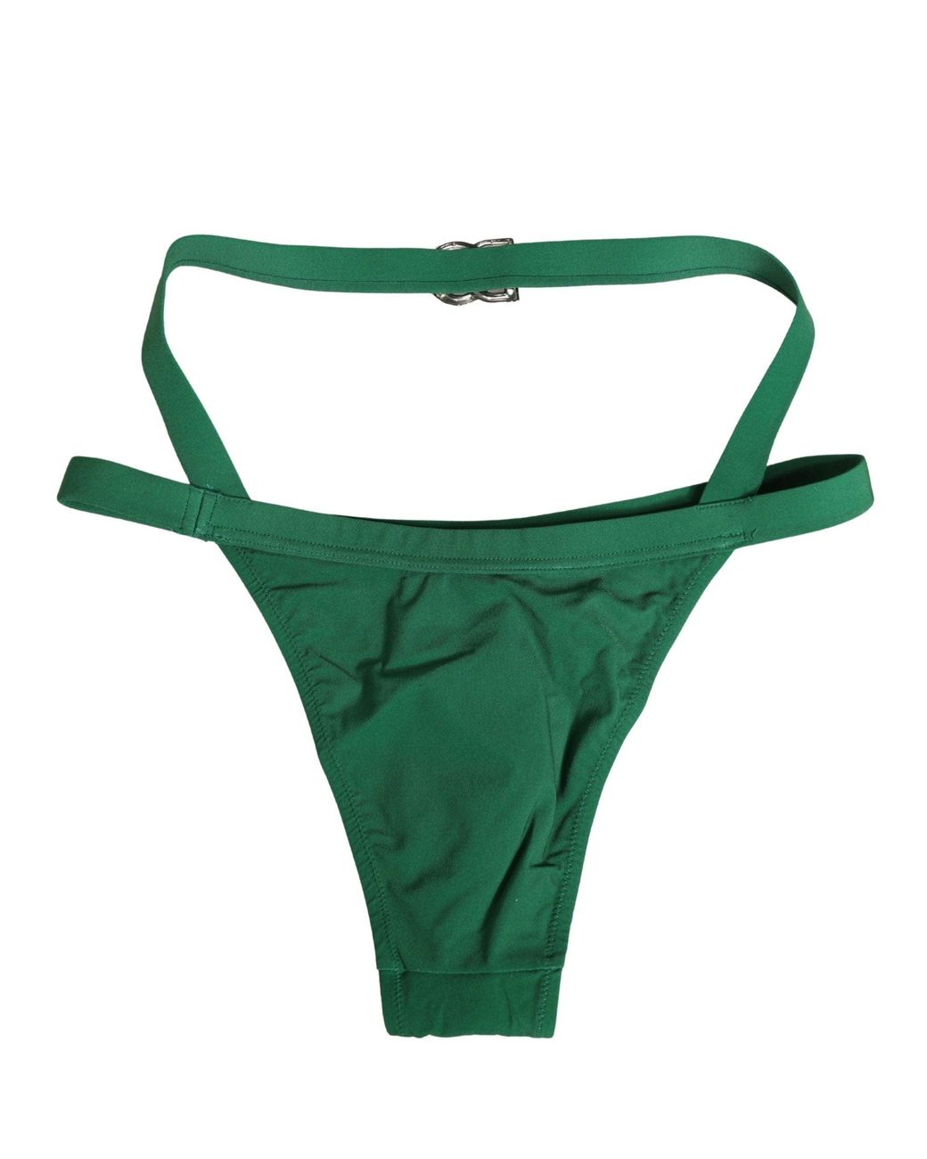 Dolce & Gabbana Green Logo Plaque Nylon Brief Panty Underwear