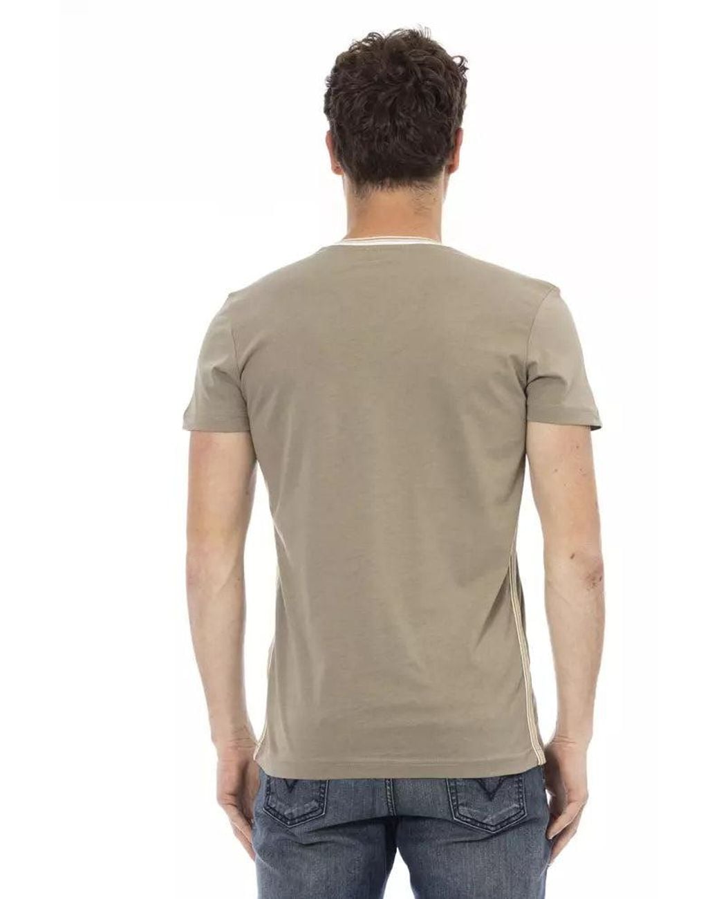 TRUSSARDI ACTION Gray Green Cotton Men T for men