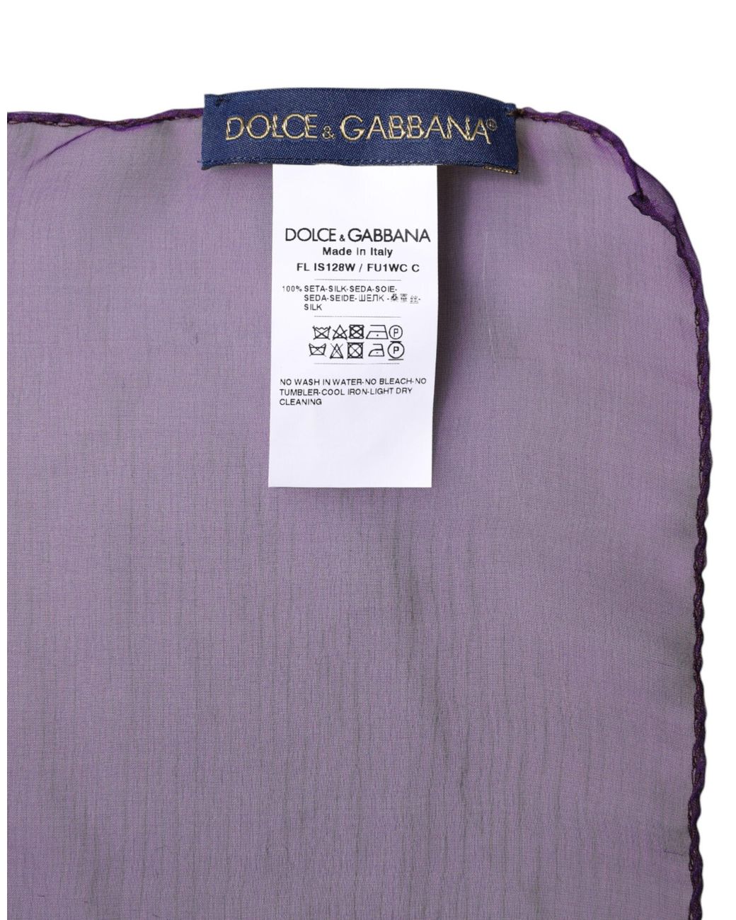 Dolce & Gabbana Purple Silk Rectangle Wrap Shawl Scarf