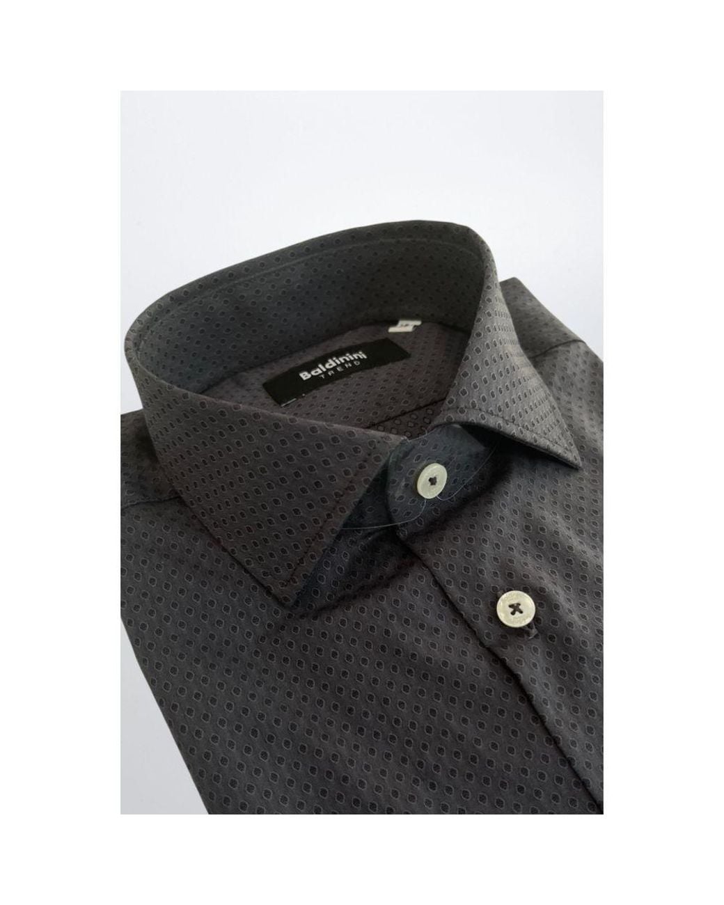 Baldinini Black Gray Cotton Men Shirt for men