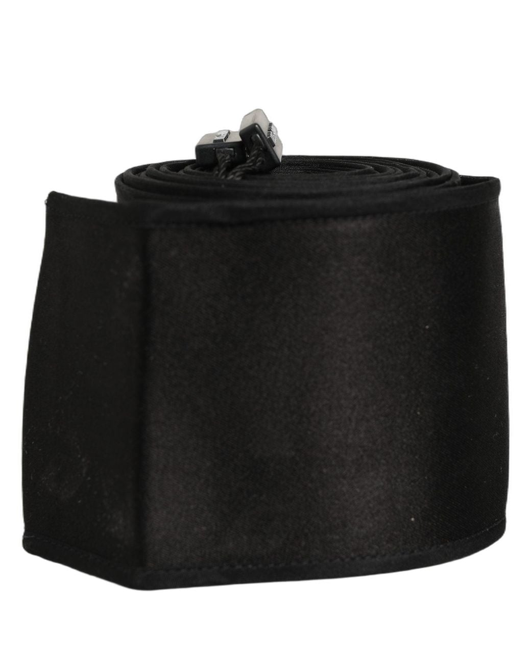 Dolce & Gabbana Black Satin Silk Wide Band Waist Cintura Belt