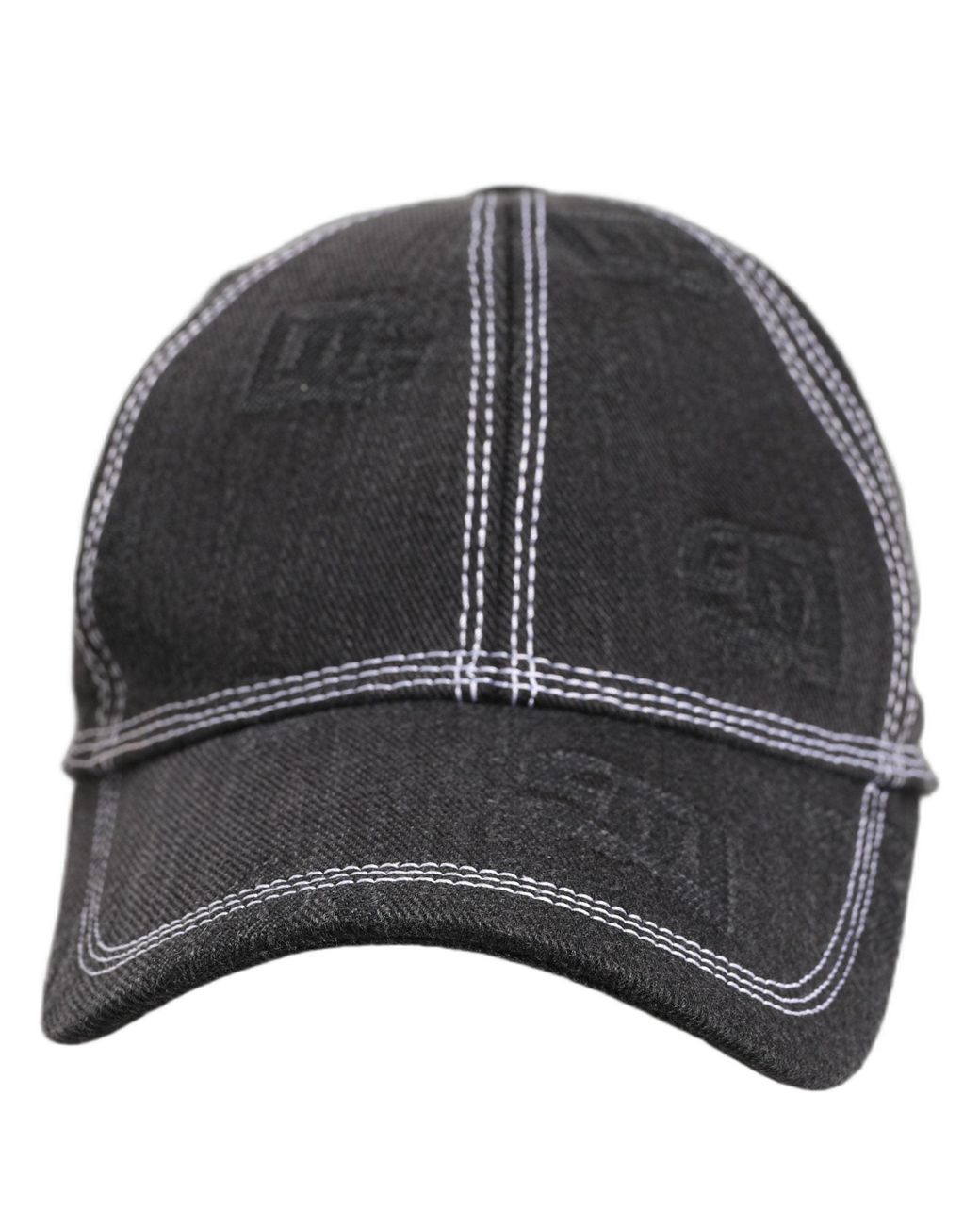 Dolce & Gabbana Gray Men Black Cotton 6 Panel Baseball Capello Hat for men