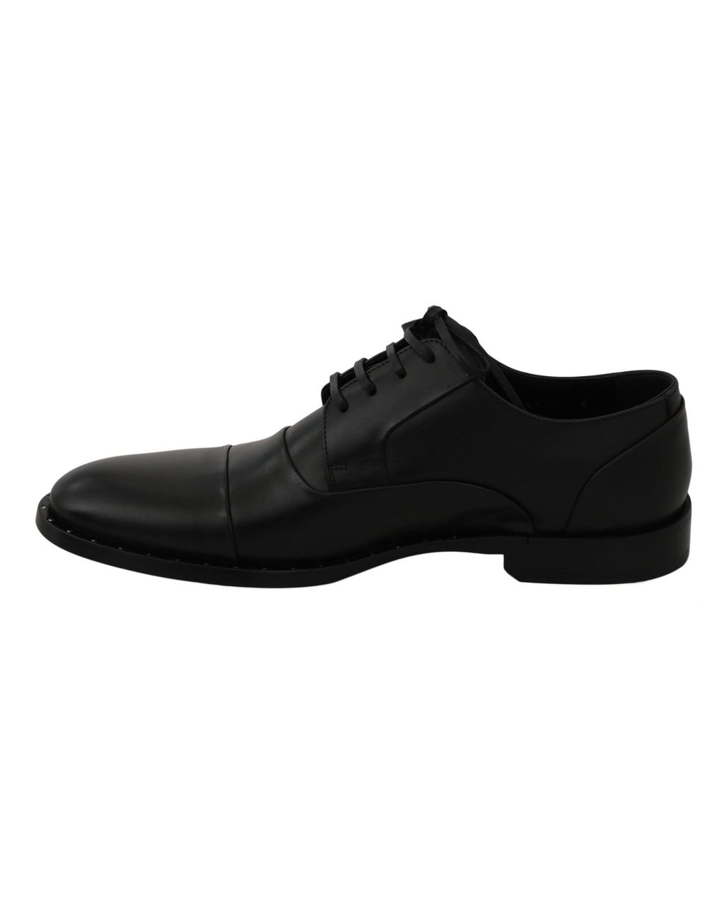 Dolce & Gabbana Black Leather Derby Formal Shoes for men