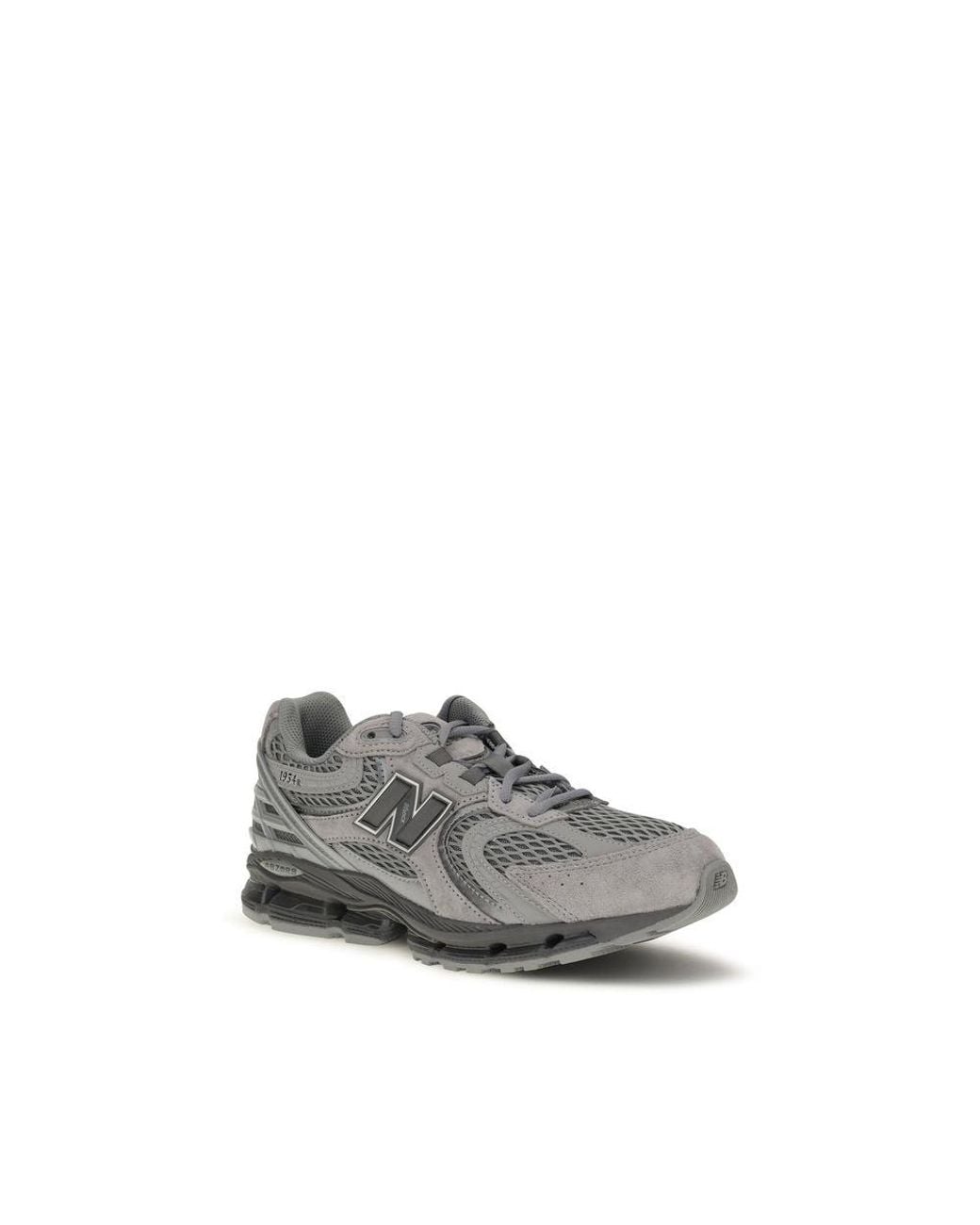 New Balance Gray Fabric Athletic Sneakers for men