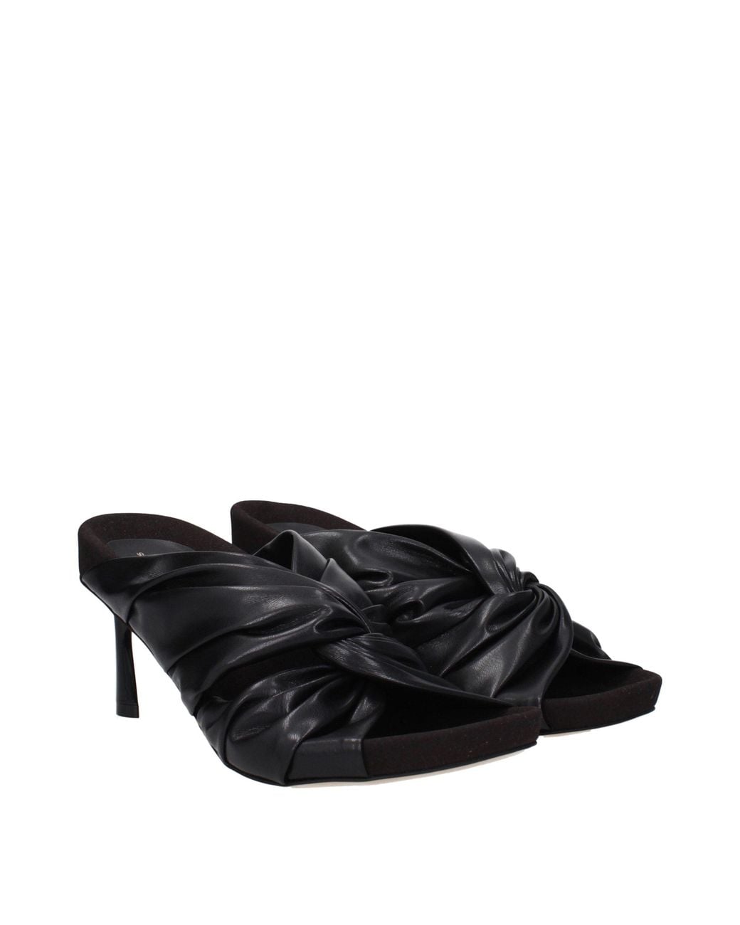 Stella McCartney Black Leather Stiletto Heel Sandals for men