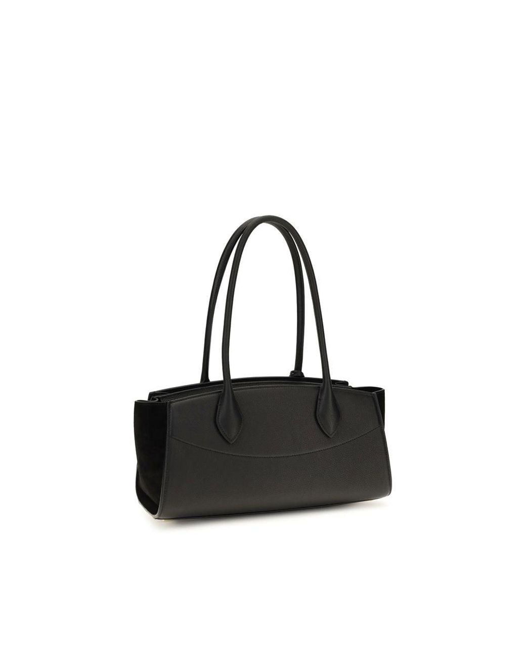 Ferragamo Black Ferragamo Hammered Calfskin Shoulder Bag