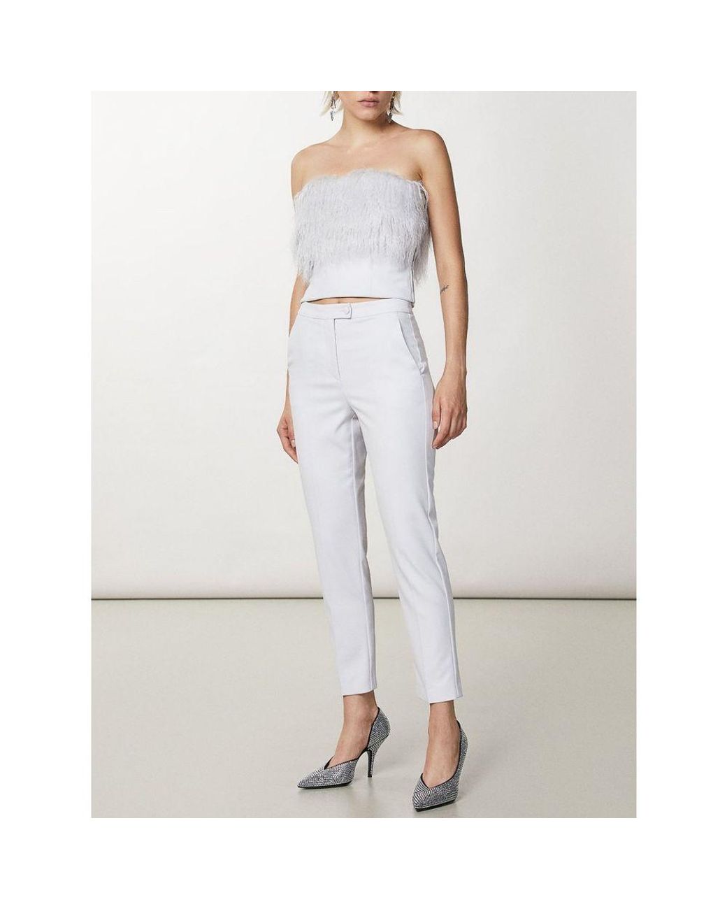 Patrizia Pepe White Polyester Casual Pants