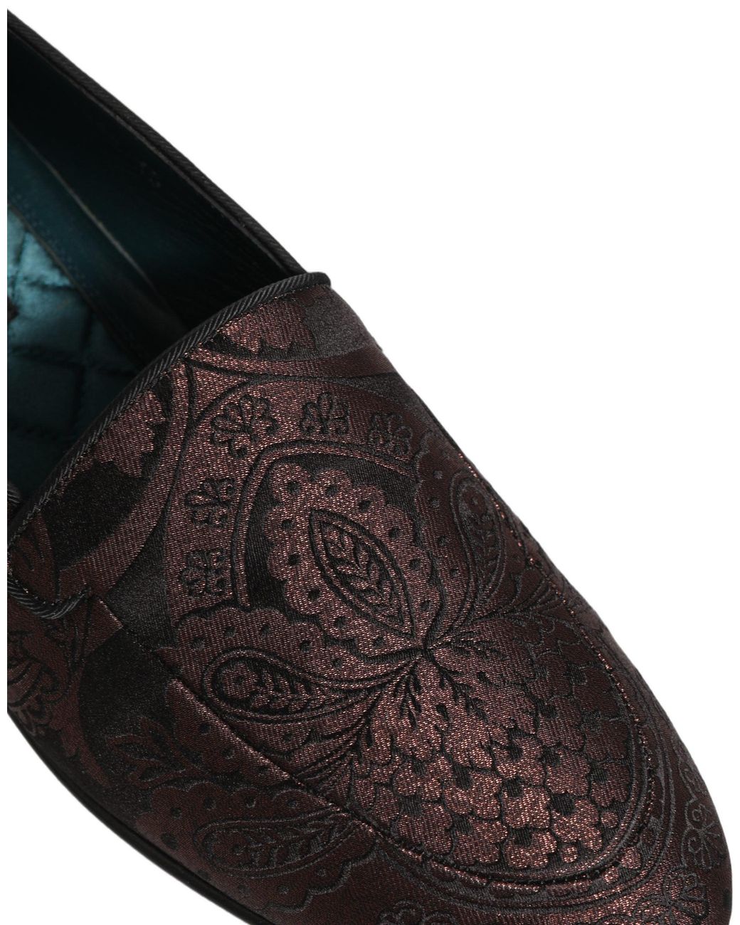 Dolce & Gabbana Multicolor Maroon Jacquard Leather Slip On Loafers Shoes for men