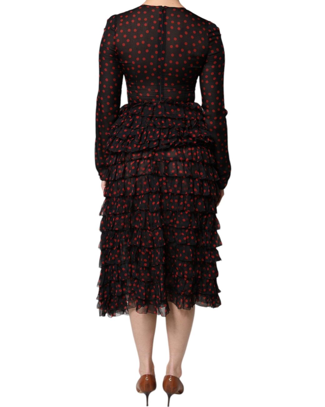 strapless open back dress Red Polka Pleat Detail Mini Dress