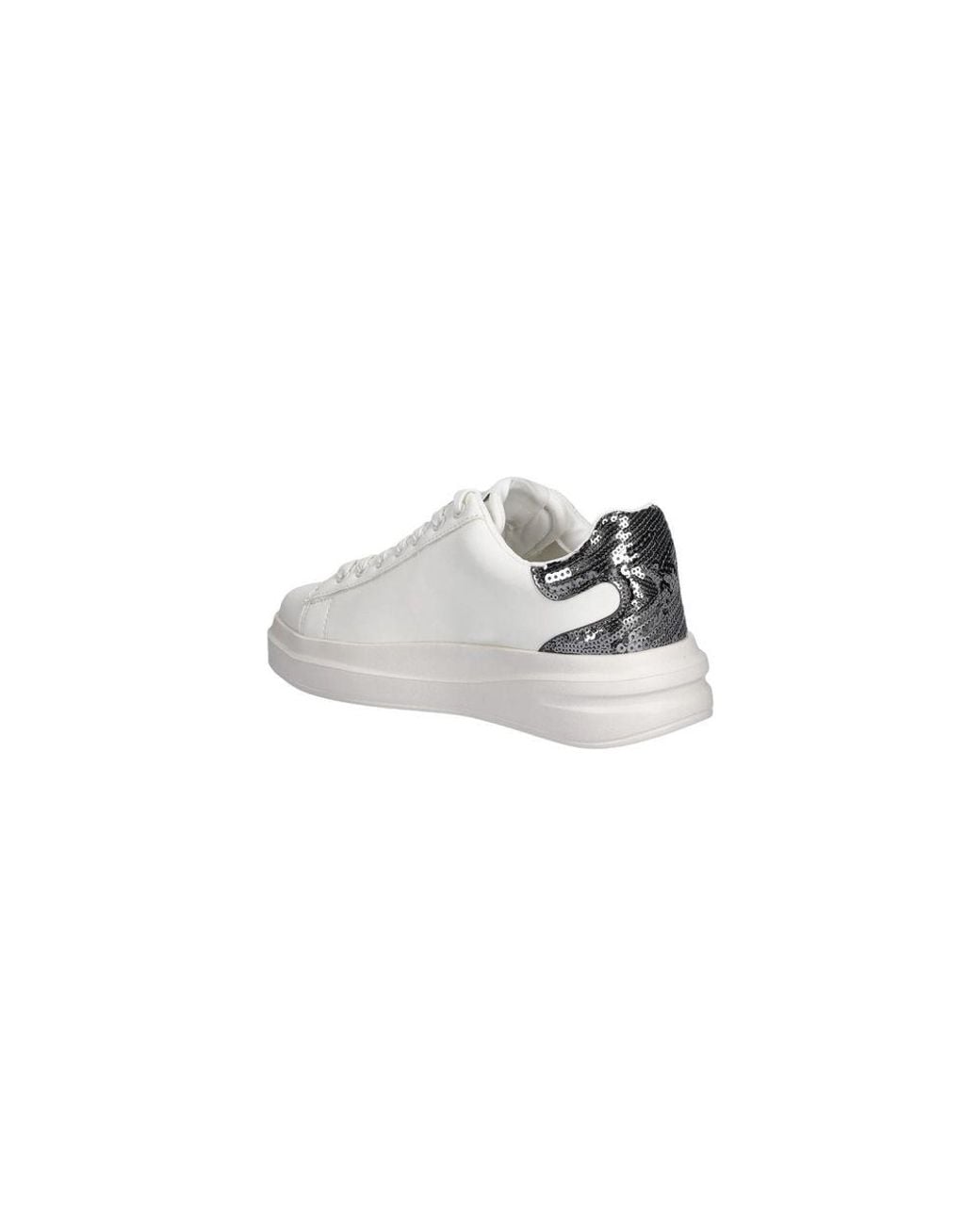Guess White Silver Leather Sneakers