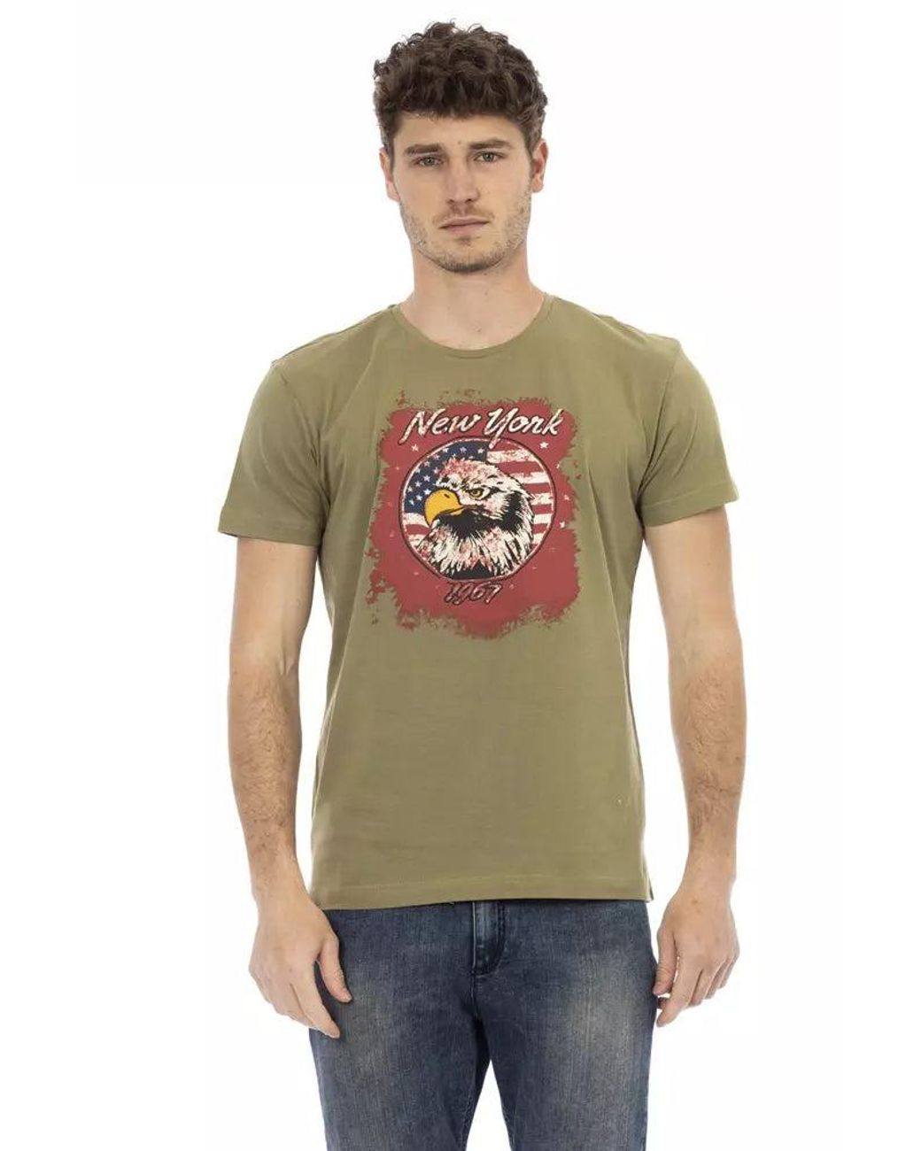 TRUSSARDI ACTION Green Cotton Men T for men