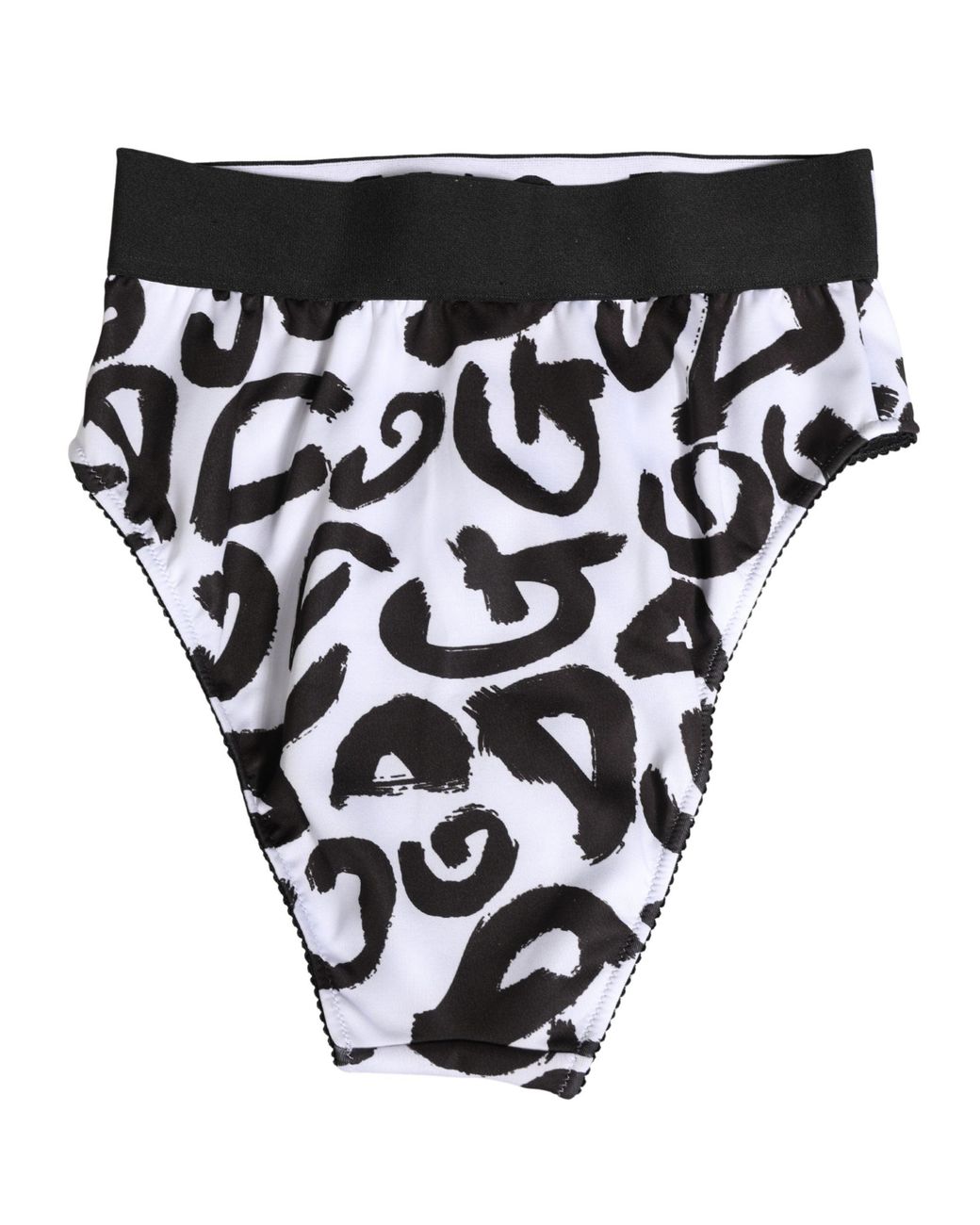 Dolce & Gabbana Black White Graphic Logo High Brief Underwear