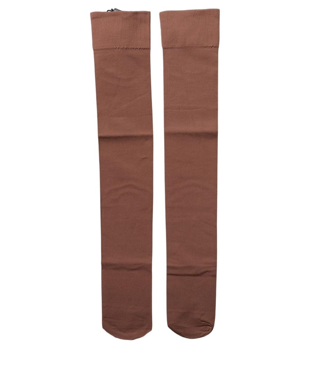 Dolce & Gabbana Brown Nylon Stretch Over The Calf Stockings Socks