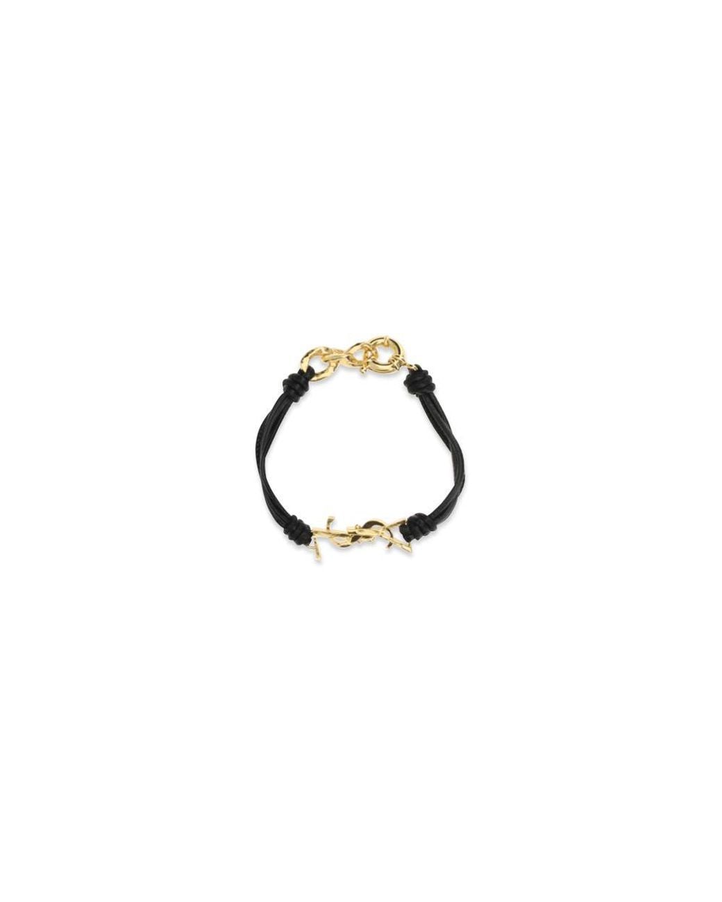 Saint Laurent Metallic Black Lamb Ovis Aries Bracelet