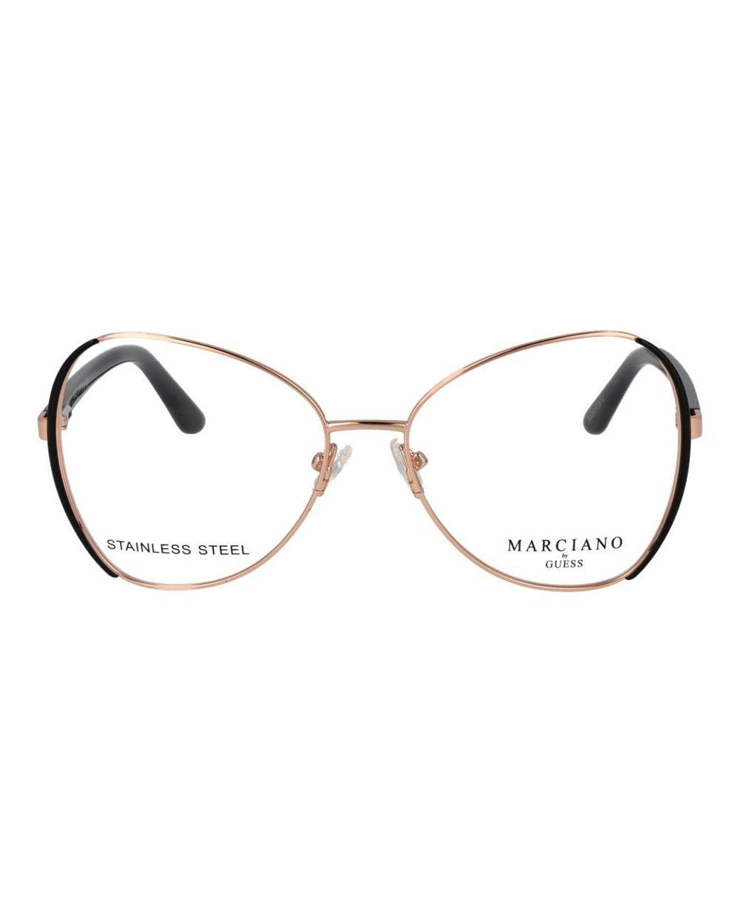 MARCIANO BY GUESS Brown Rose Gold Metal Glasses (frames)