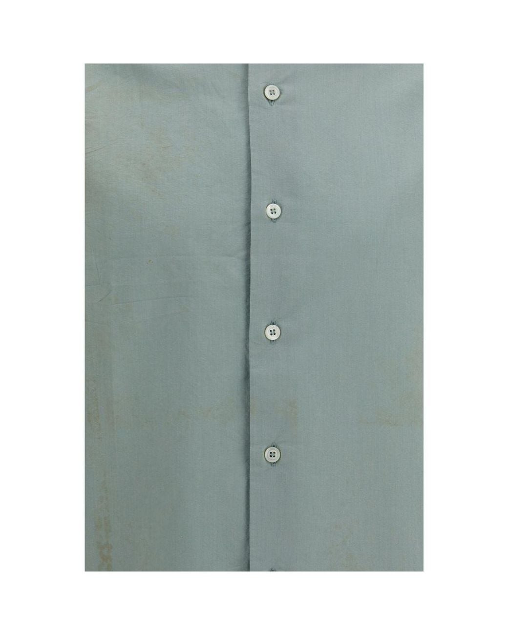 Prada Blue Cotton Dress Shirt for men