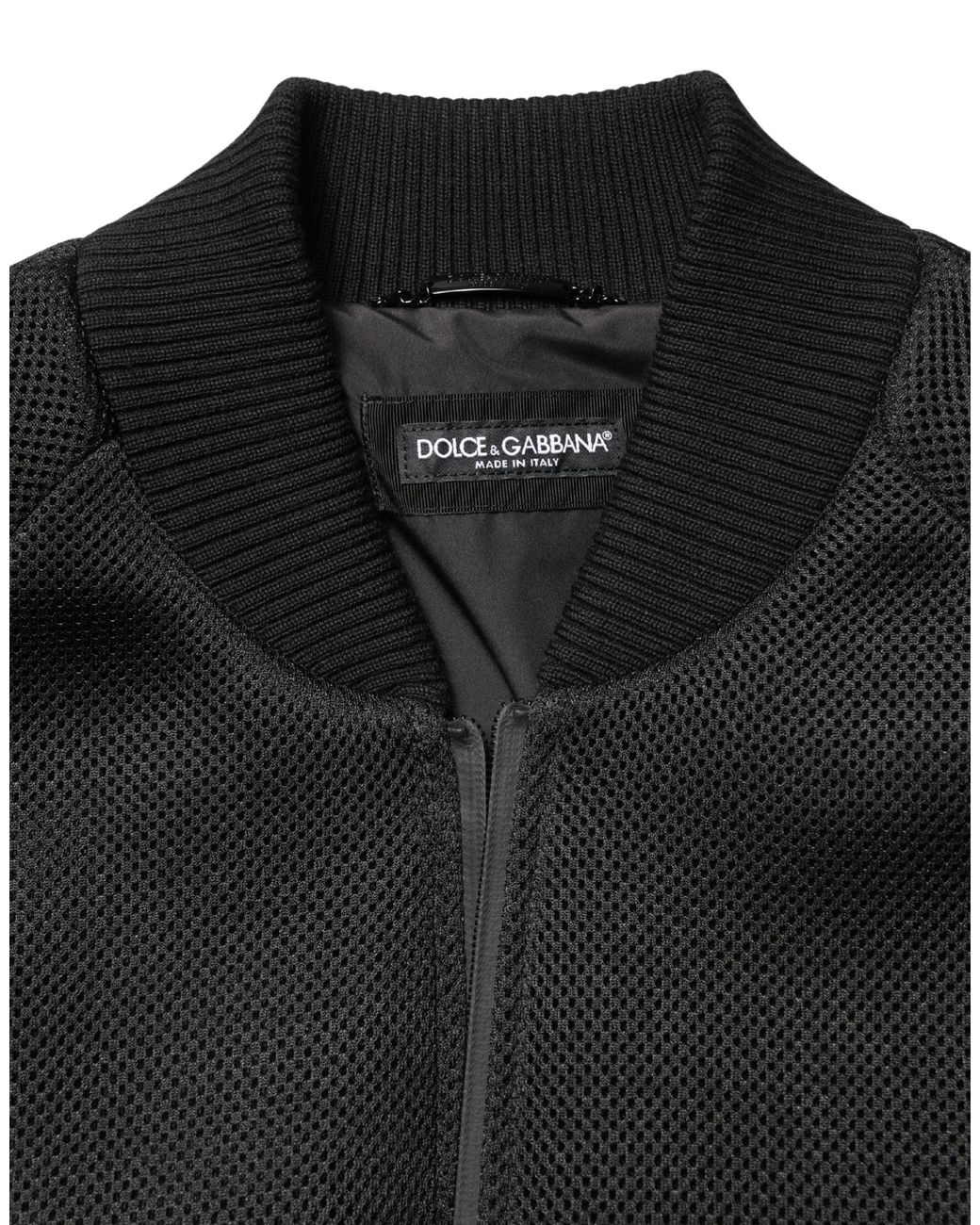 Dolce & Gabbana Black Nylon Full Zip Bomber Jacket Clothing for men