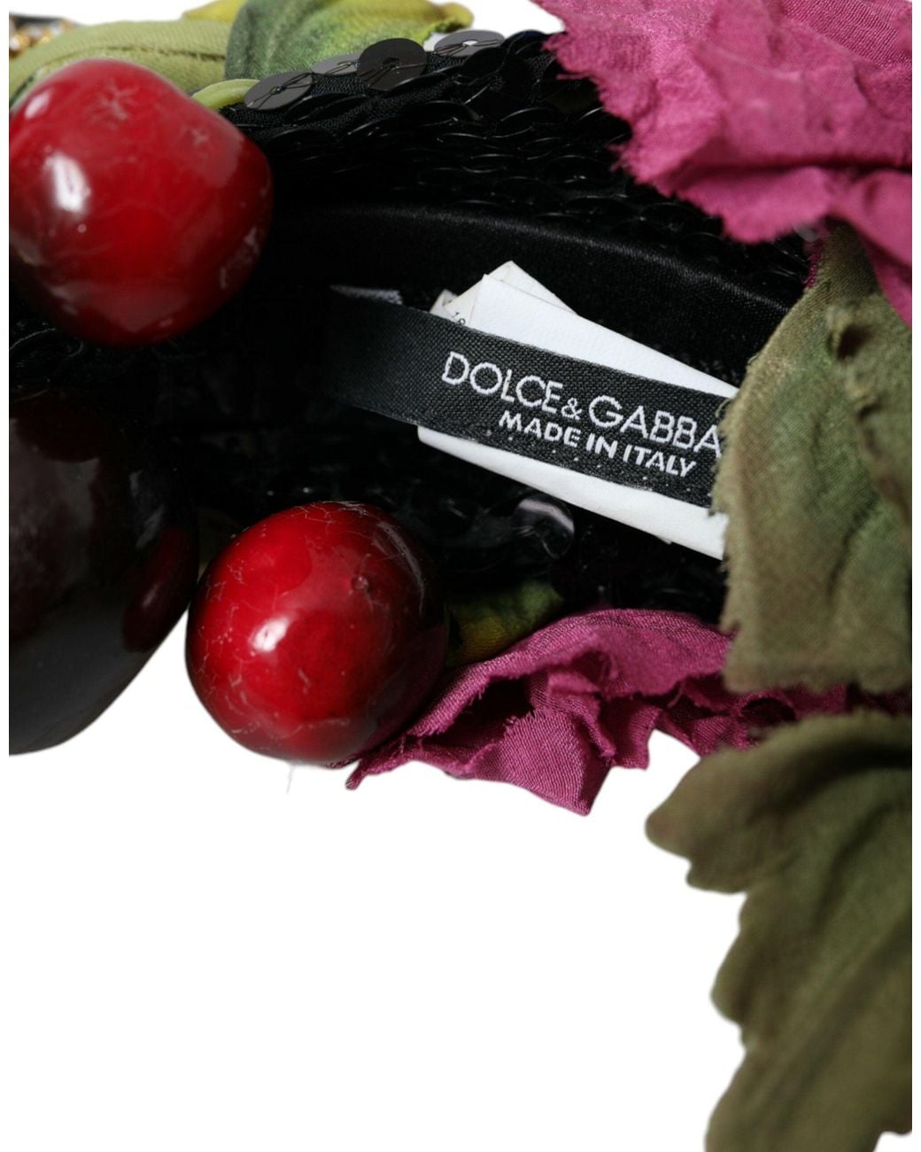 Dolce & Gabbana Red Watermelon Cherry Crystal Hairband Statement Diadem