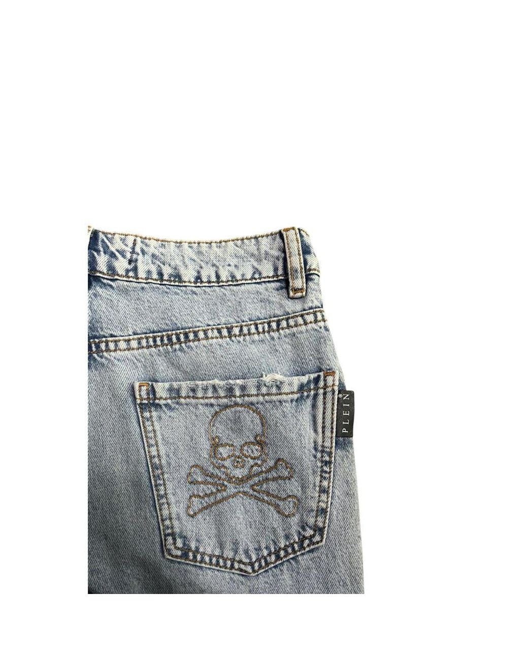 Philipp Plein Blue Cotton Jeans