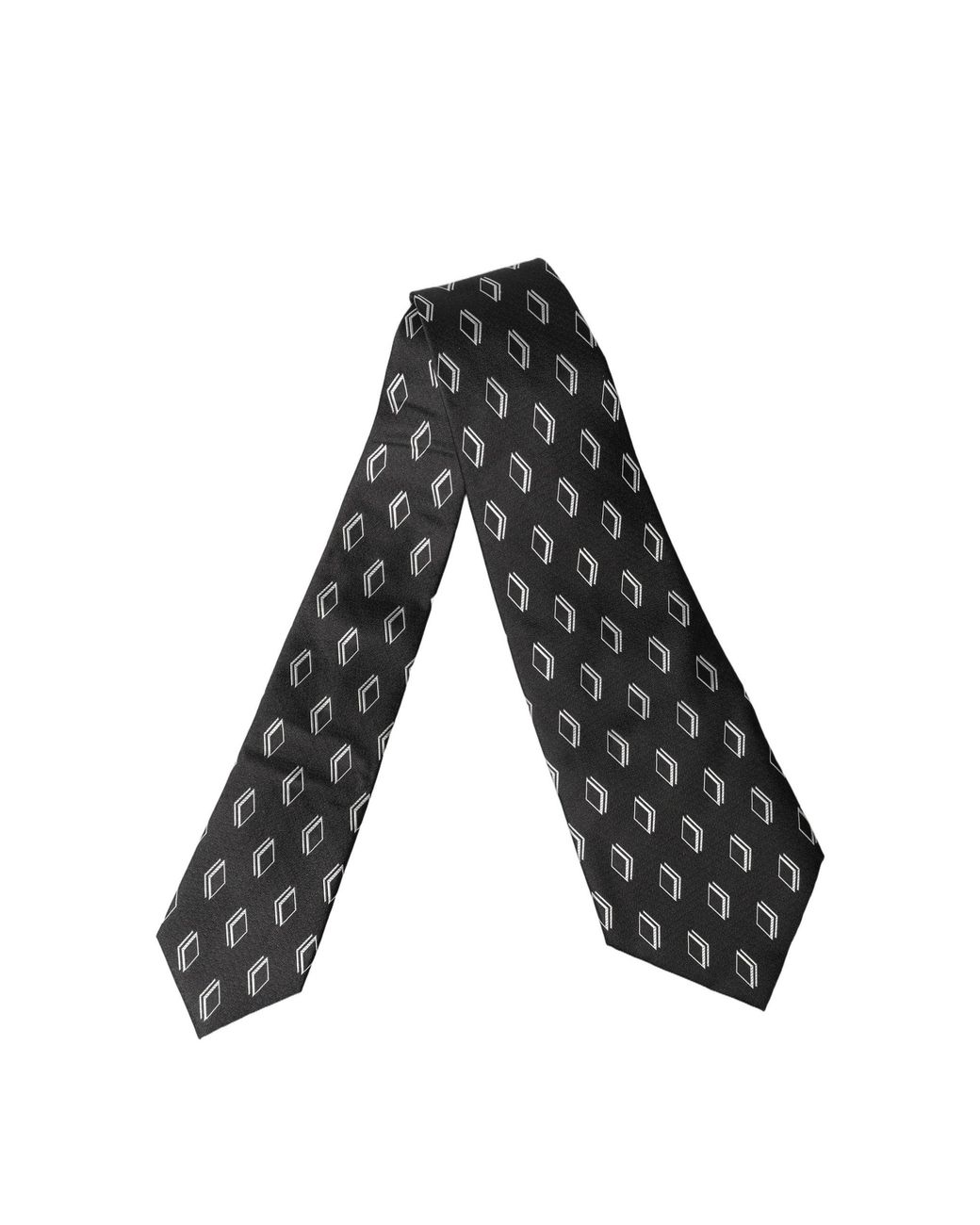 Dolce & Gabbana Black Patterned Silk Adjustable 'Sd Neckwomen's Tie