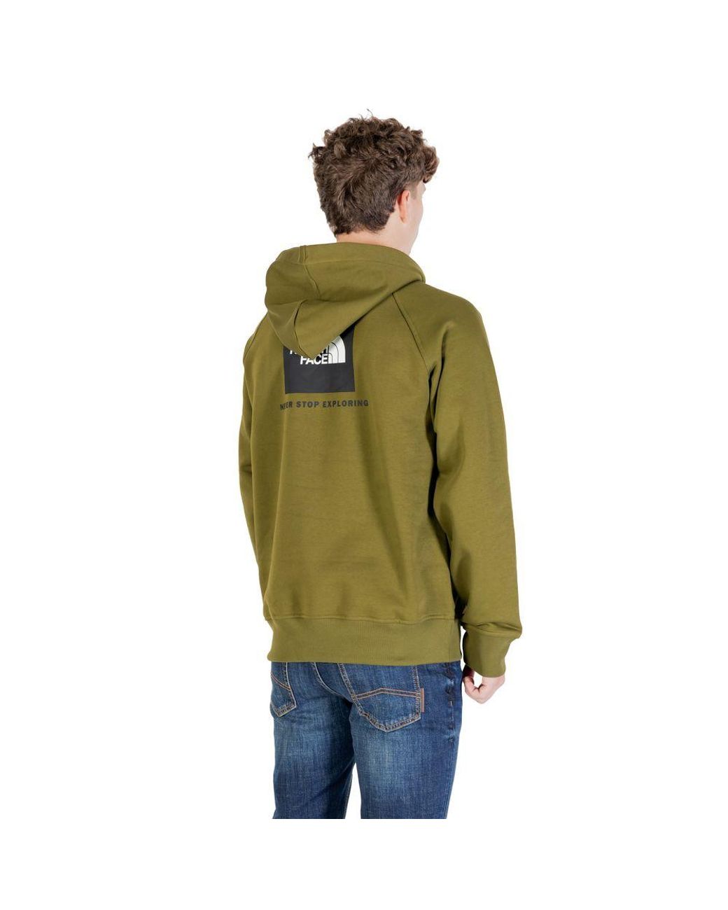 The North Face Green Bicolor Cotton Hoodie for men