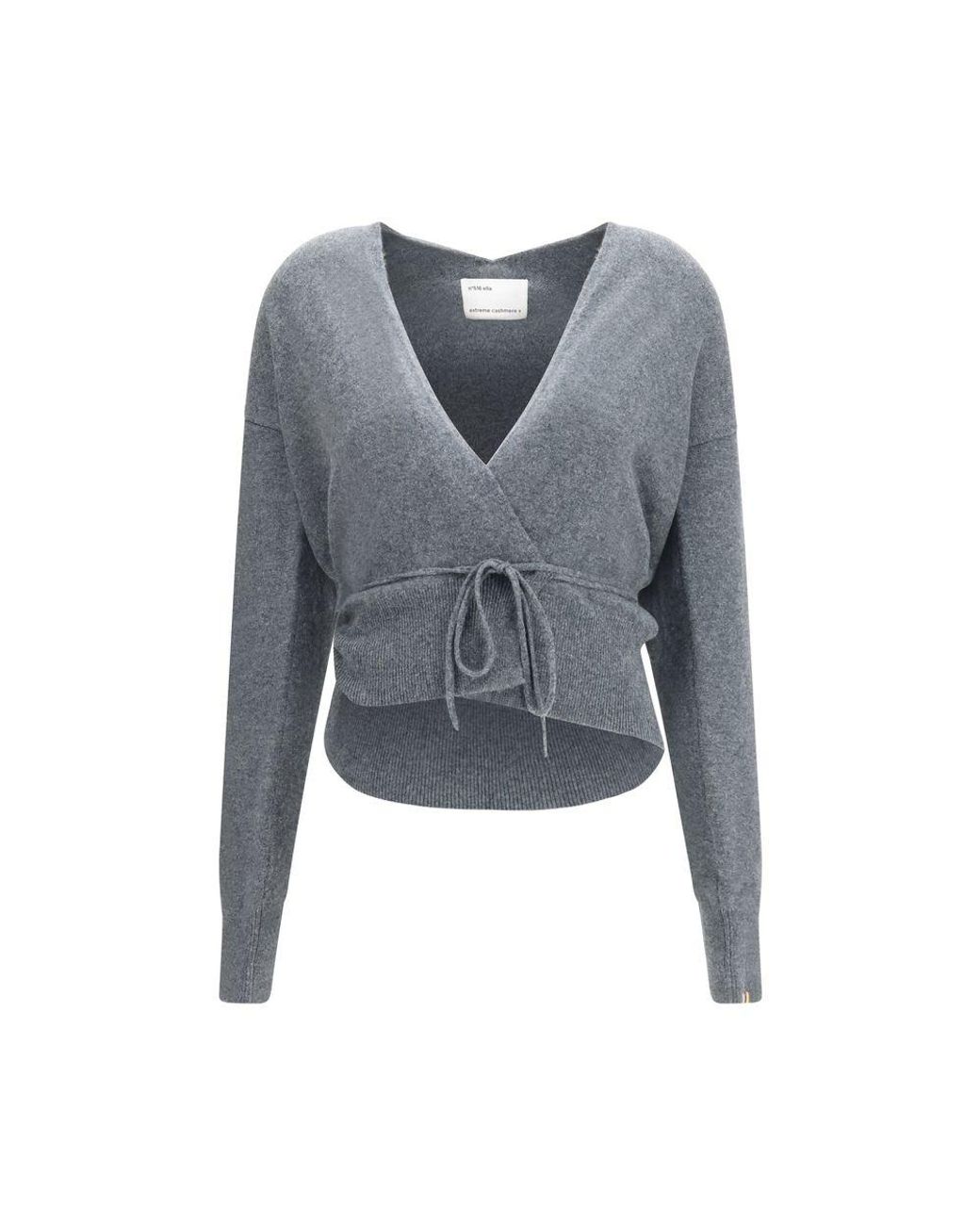 Extreme Cashmere Blue Gray Cashmere Cardigan