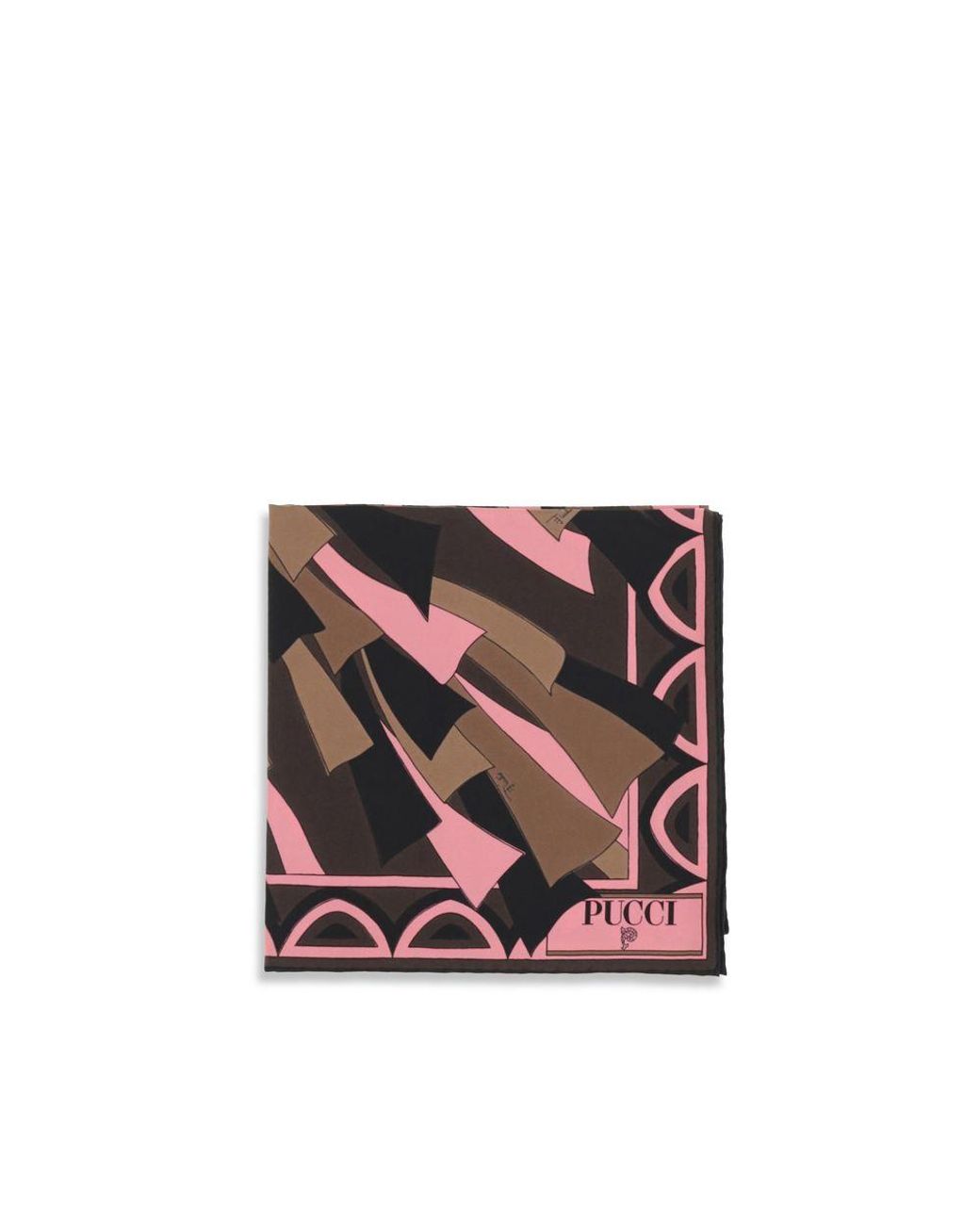 Emilio Pucci Pink Multicolor Silk Scarf