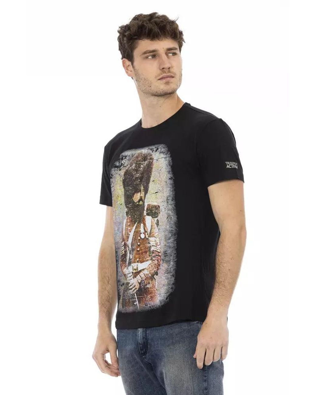TRUSSARDI ACTION Black Cotton Men's T for men