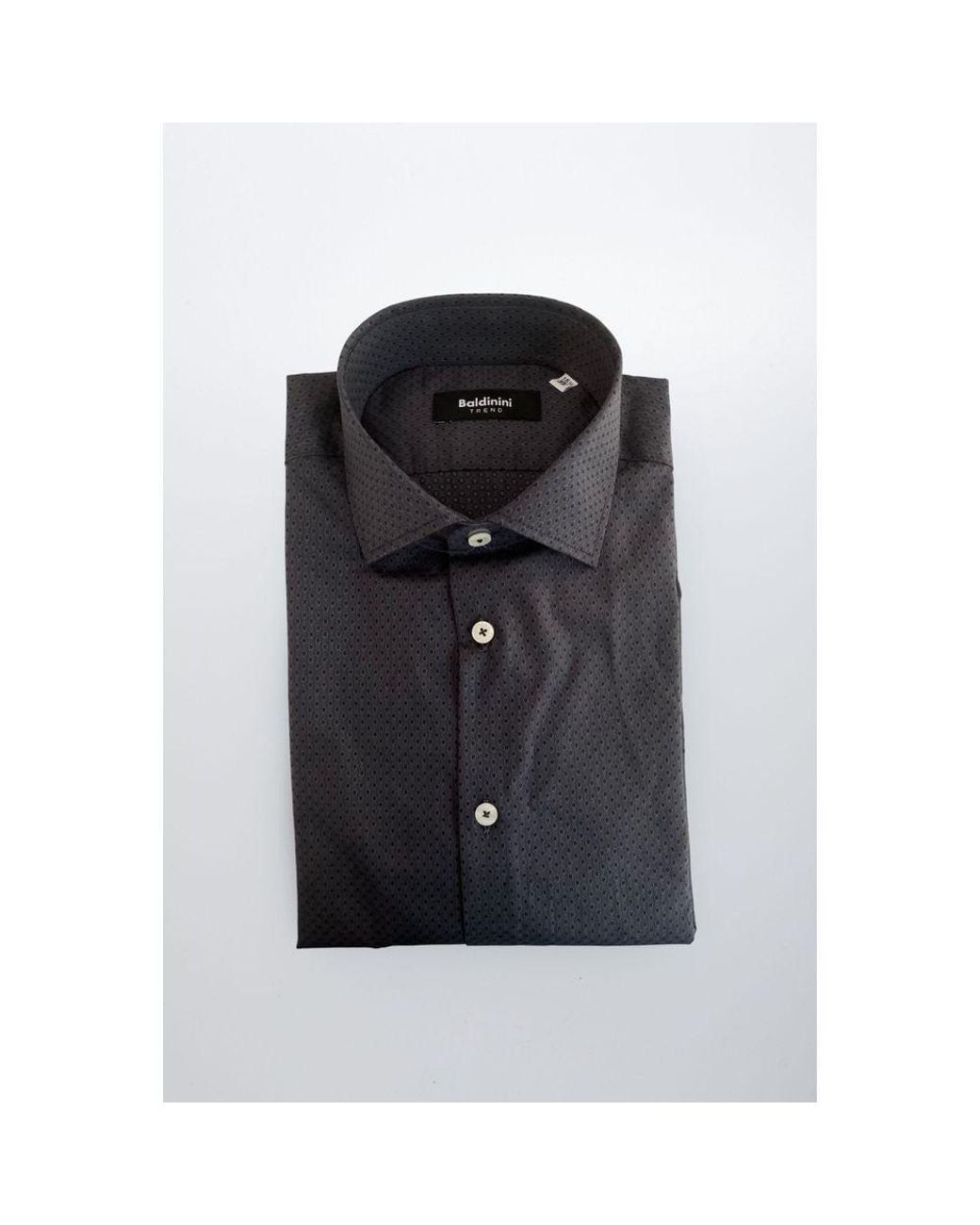 Baldinini Black Gray Cotton Men Shirt for men