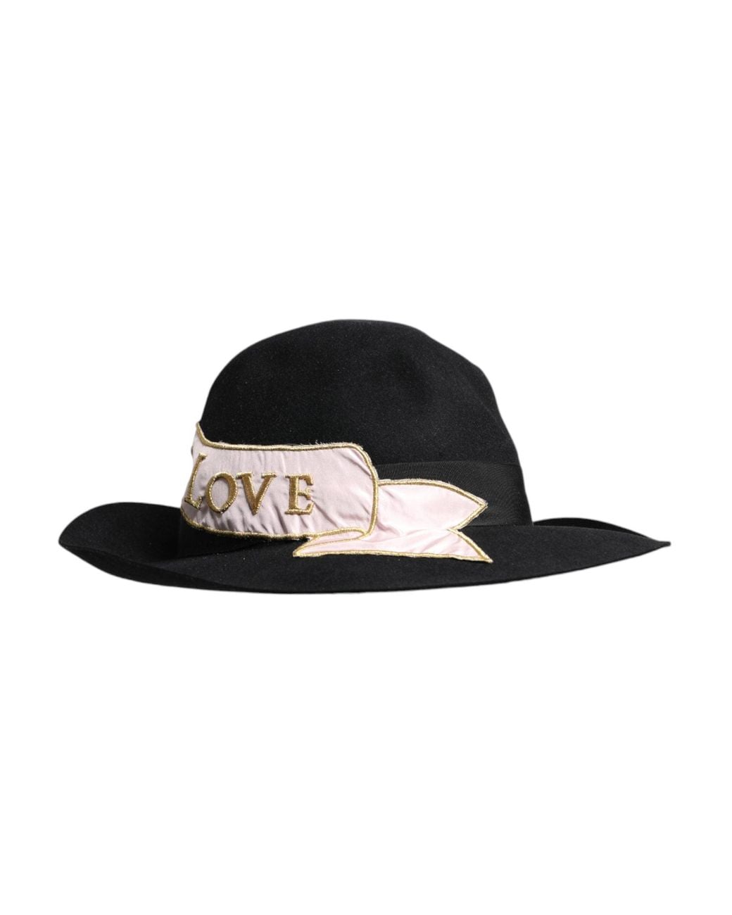 Dolce & Gabbana Black Logo Embroidered Wide Brim Hat