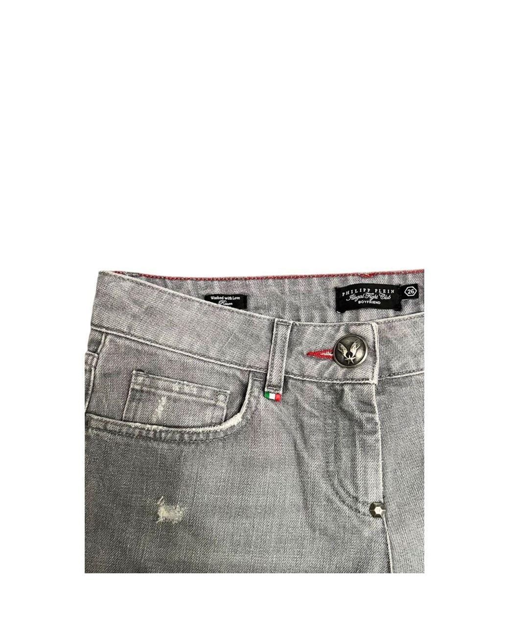 Philipp Plein Gray Fabric Jeans