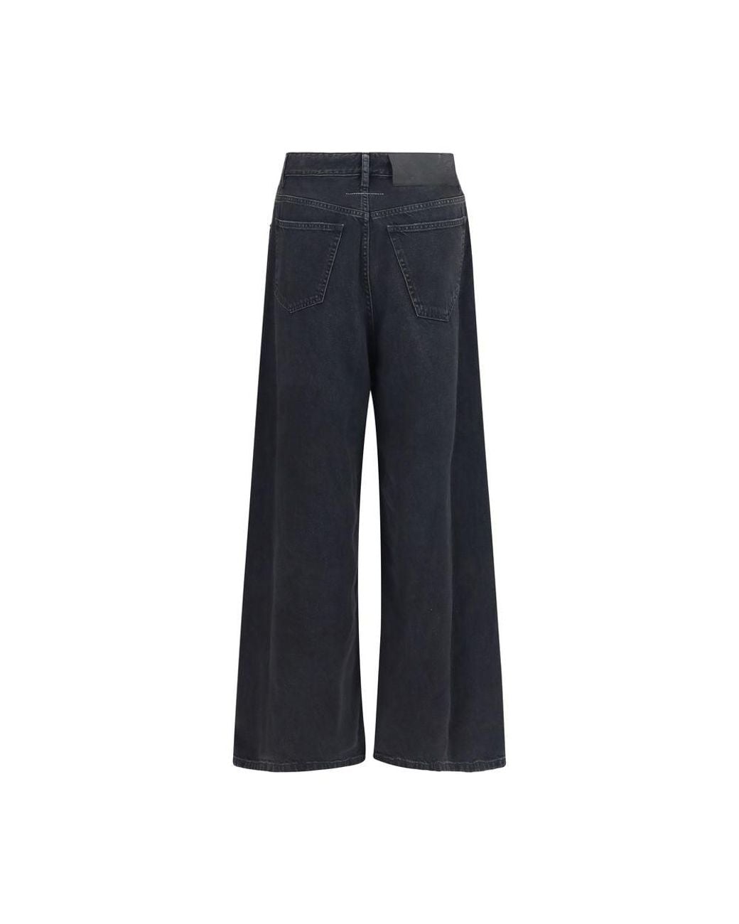 MM6 by Maison Margiela Blue Black Cotton Relaxed Fit Jeans