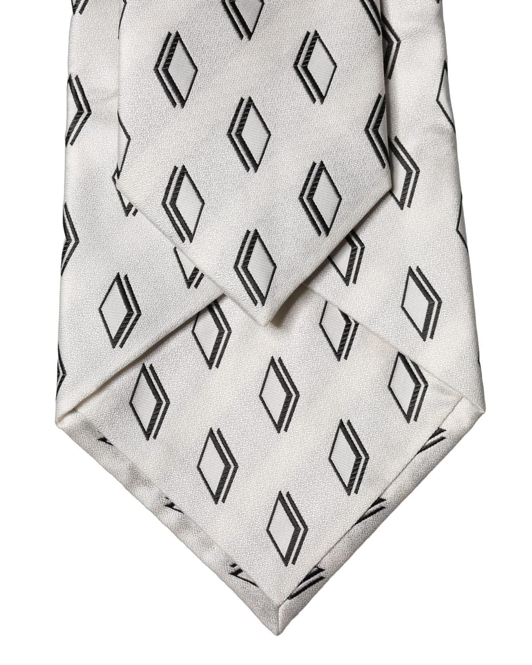 Dolce & Gabbana White Patterned Silk Adjustable 'Sd Neckwomen's Tie