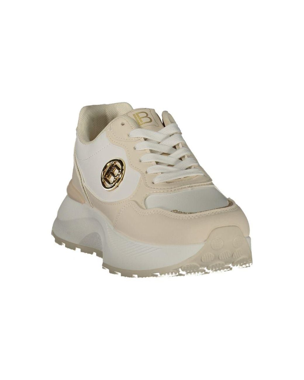 Laura Biagiotti Gray Beige Polyurethane Female Sneaker