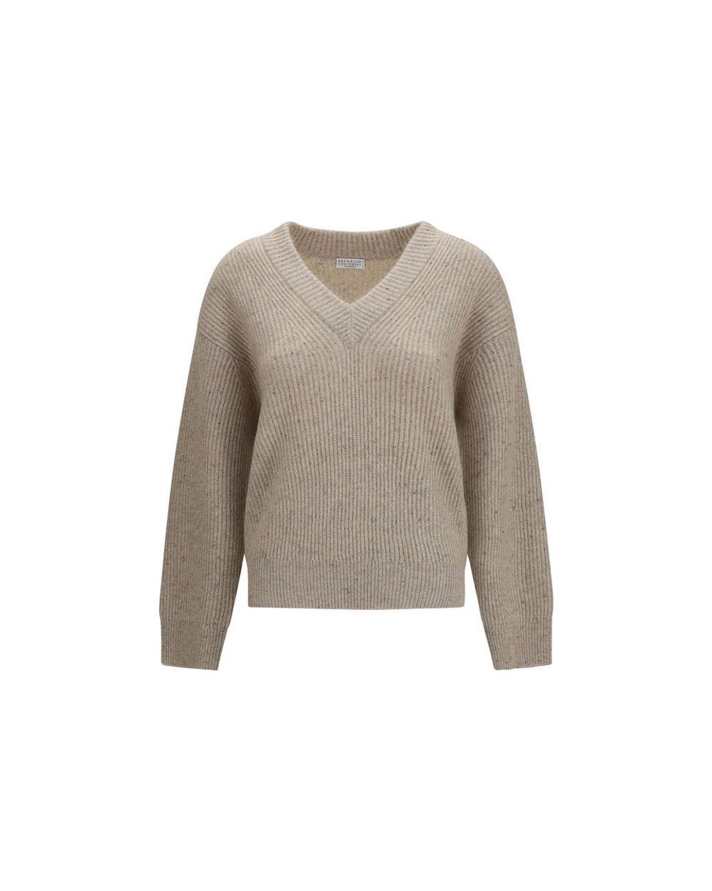 Brunello Cucinelli Brown Beige Cashmere Sweatshirt